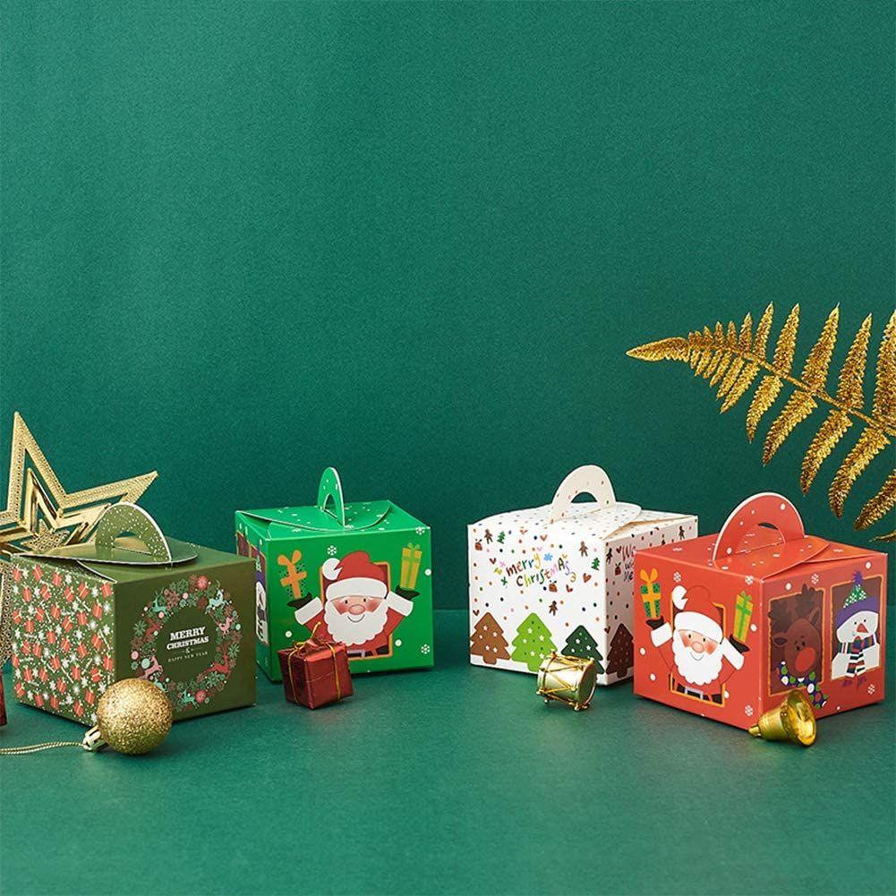 32 Boites Cadeau Noël Motif Sapin Bonhomme de Neige Arbre de Noël pour  Chocolat Bonbons Biscuits et Petits Cadeaux