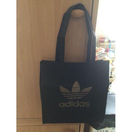 Sac à bandoulière fourre tout noir logo doré marque Adidas 