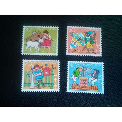 Timbre Suisse Y T 1213 A 1216 Série: Pro Juventute : Personnages De Livres Pour Enfants 1984 ( 071006 )