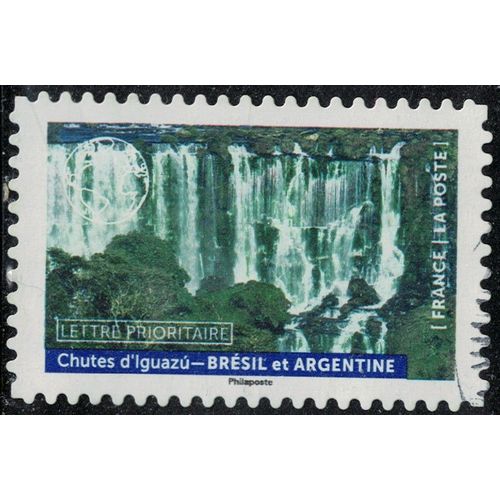 France 2022 Oblitéré Used Notre Planète Bleue Chutes D’Iguazú Brésil Et Argentine Su