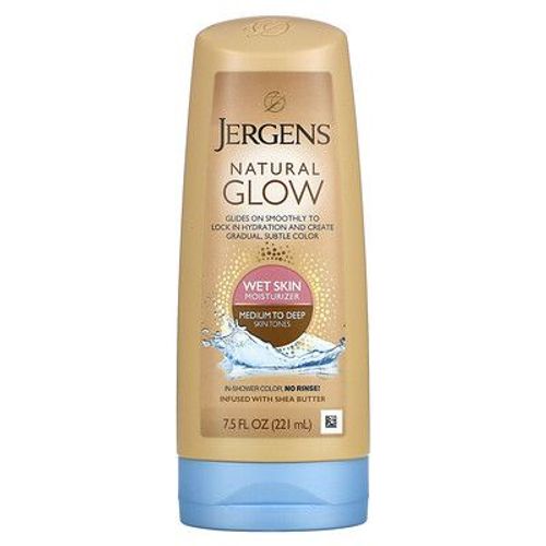Jergens, Natural Glow, Crème Hydratante Quotidienne Pour Peau Humide, Peau Mate À Bronzée, 221 Ml 