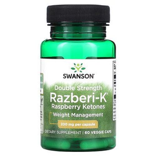 Swanson, Razberi-K Double Concentration, Cétones De Framboise, 200 Mg, 60 Capsules Végétariennes