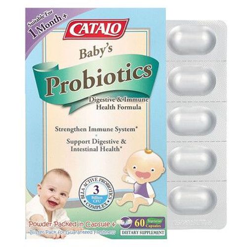 Catalo Naturals, Probiotiques Pour Bébés, Formule Pour La Santé Digestive Et Immunitaire, 1 Mois Et Plus, 3 Milliards D'ufc, 60 Capsules Végétariennes 