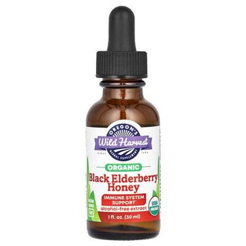 Oregon's Wild Harvest, Miel De Baie De Sureau Noir Biologique, Sans Alcool, 30 Ml