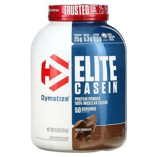 Dymatize, Caséine D'élite, Délicieux Chocolat, 4 Lbs (1 836 G)