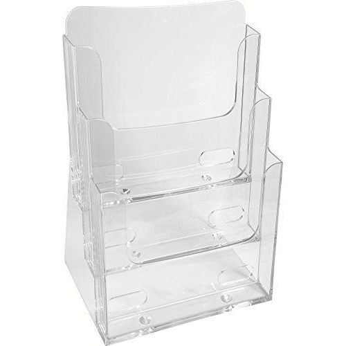 Distributeur - Présentoir - Prospectus - A3 - 3 Compartiments - Transparent
