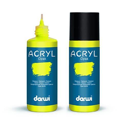 Peinture Acrylique - Jaune Foncé - Tous Supports - Opaque - Indélébile - Darwi - 80ml