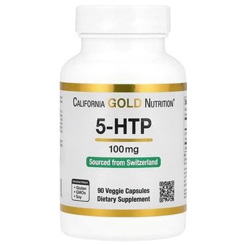 California Gold Nutrition, 5-Htp, Bonne Humeur, Extrait De Griffonia Simplicifolia Provenant De Suisse, 100 Mg, 90 Capsules Végétales