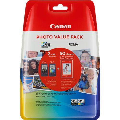 Canon PG-540 XL/CL-541XL Photo Value Pack - Pack de 2 cartouches d'encre haute capacité - noir, couleurs (cyan, magenta, jaune)