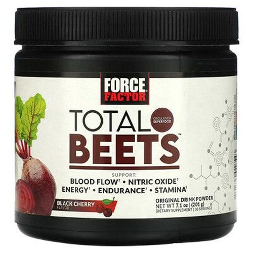 Force Factor, Total Beets, Boisson En Poudre Originale, Cerise Noire, 201 G