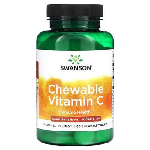Swanson, Vitamine C À Croquer, Sans Sucre, Cerise Naturelle, 60 Comprimés À Croquer
