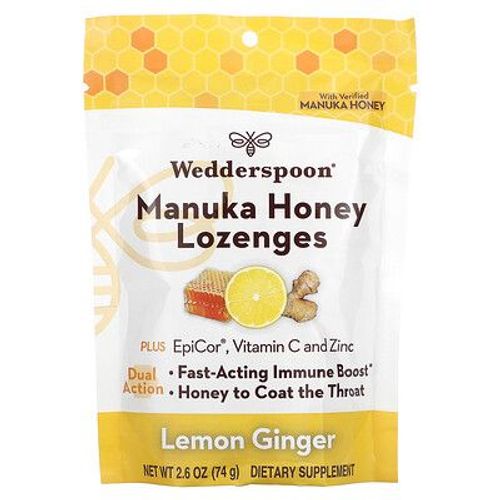 Wedderspoon, Pastilles Au Miel De Manuka, Citron Et Gingembre, 74 G