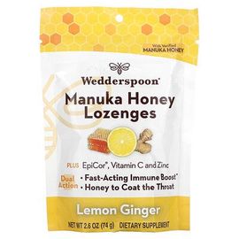 Wedderspoon, Pastilles Au Miel De Manuka, Citron Et Gingembre, 74 G