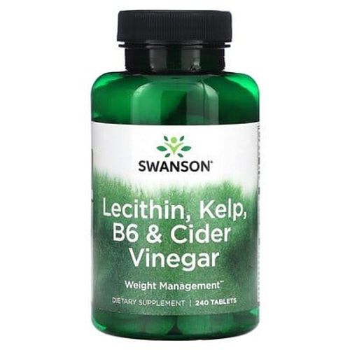 Swanson, Lécithine, Varech, Vitamine B6 Et Vinaigre De Cidre, 240 Comprimés