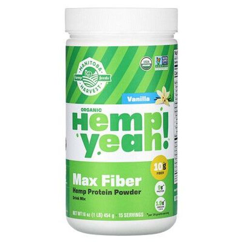 Manitoba Harvest, Chanvre Biologique Yeah !, Poudre De Protéines De Chanvre Max Fiber, Vanille, 454 G