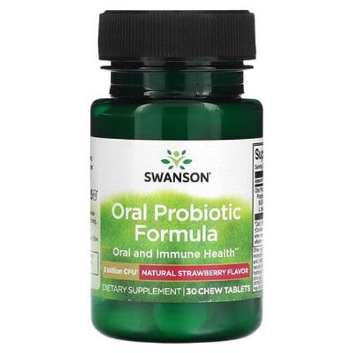 Swanson, Formule Probiotique Orale - Fraise Naturelle, 3 Milliards D'ufc, 30 Comprimés À Croquer 