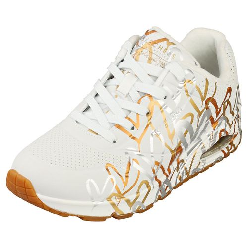 Skechers Uno Metallic Love Femme Baskets Mode Or Blanc - 41