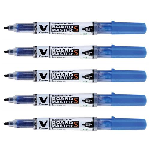 Pilot Lot De 5 Marqueurs Tableau Blanc V Board Master S Ultra Fine Bleu