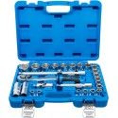 Coffret 27 pièces carré 12,5 mm 1/2" douille 8 - 32 mm clé cliquet rallonge BGS