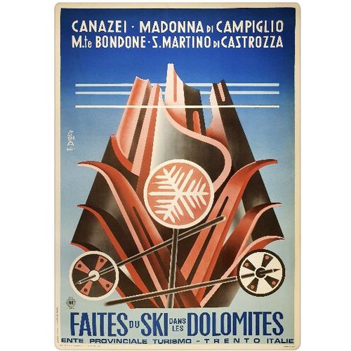 Affiche Ski Dolomites