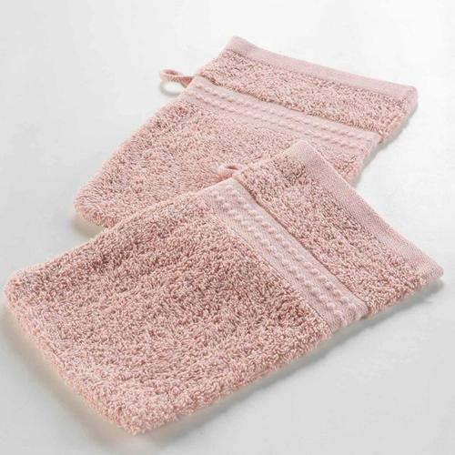 Lot De 2 Gants De Toilette "Excellence" 15x21cm Rose Blush