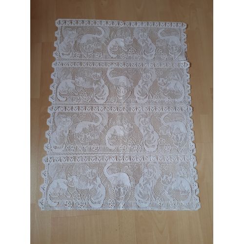 Rideau Motifs Chats 175 X 62 Et Tringle Doré