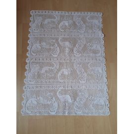 Rideau Motifs Chats 175 X 62 Et Tringle Doré