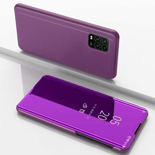 Baifu Couverture De Miroir Coque Pour Xiaomi Mi 10 Lite 5g Smart Mirror Cover Étui En Cuir Flip Miroir Case Cuir Etui Pour Xiaomi Mi 10 Lite 5g (Rose Pourpre)