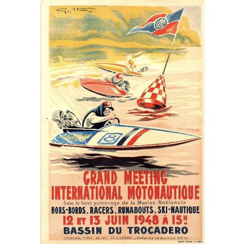 Affiche Meeting Nautique Trocadero 1948