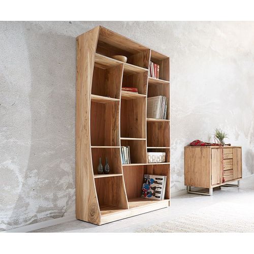 Etagère Live-Edge En Bois Massif Acacia Nature 121 Cm Étagère Droite