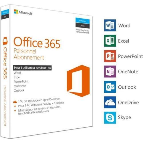 Logiciel De Bureautique Microsoft Office 365 Personnel. ? Logiciel ? Informatique - Tablette