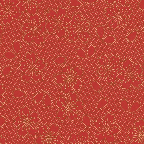 Papertree 50*70 Cm 100 G Hanami Rouge/Or - Lot De 10 Feuilles
