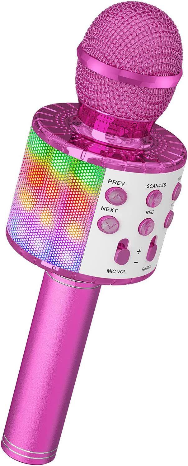 Ankuka Micro Karaoke Enfant sans Fil avec 2 Micro, Portable Karaoké  Bluetooth avec Magique Voix Change et LED Lumière Qualité