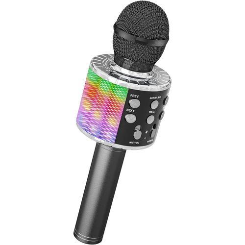 Micro Karaoke Enfant Sans Fil avec 1 Micro, Ankuka Portable Karaoké  Bluetooth avec Magique Voix Change et LED Lumière Qualité Sonore HiFi Mini  Microphone Karaoké Complet pour Enfant Adulte Fille Blanc 