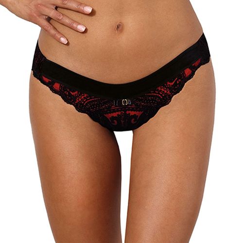 String Rouge Et Noir V-10048 Noir - Axami