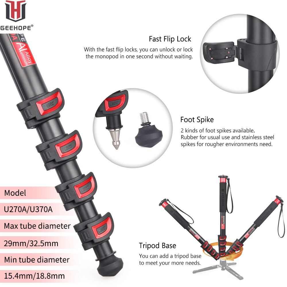 U370A - support de camra vido professionnel en alliage'alu... - 3