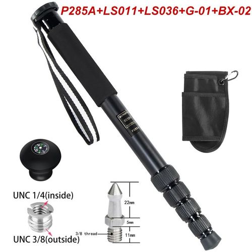 support monopode de voyage Portable P285A en alliage'aluminium professionnel, peut supporter une rotule pour appareil photo numérique DSLR