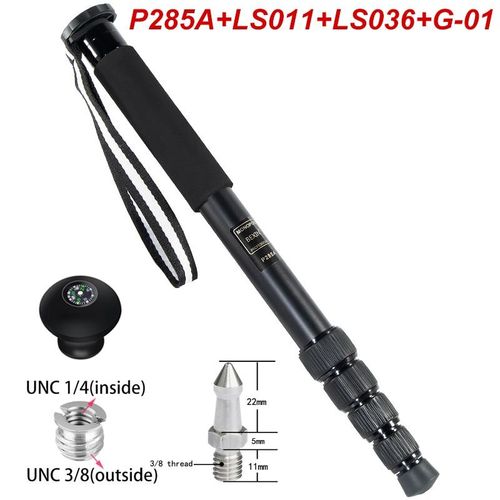 support monopode de voyage Portable P285A en alliage'aluminium professionnel, peut supporter une rotule pour appareil photo numérique DSLR
