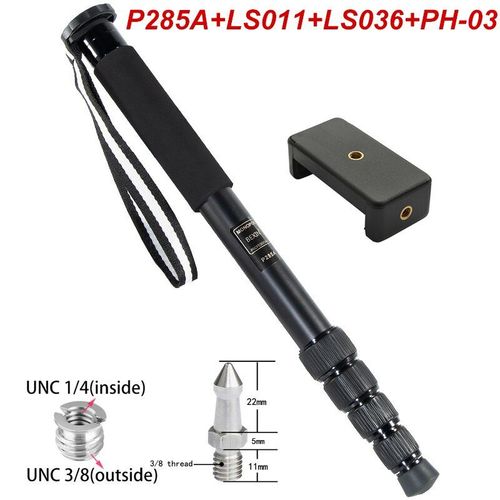 support monopode de voyage Portable P285A en alliage'aluminium professionnel, peut supporter une rotule pour appareil photo numérique DSLR