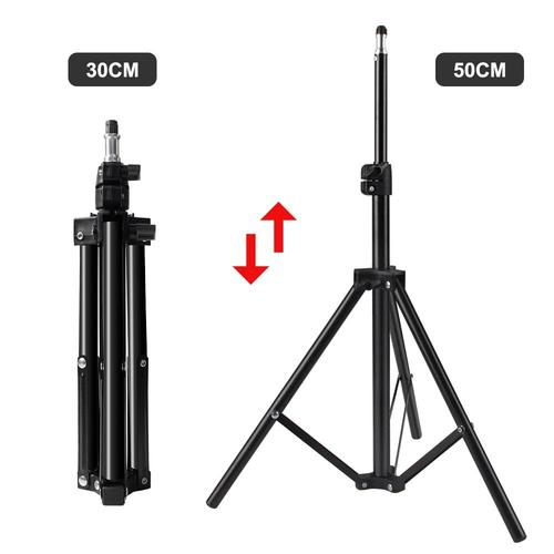 50 cm - Trépied professionnel, support de lumière pour appareil photo et téléphone, tête à vis 110, universel pour Ring Light Go Pro Studio