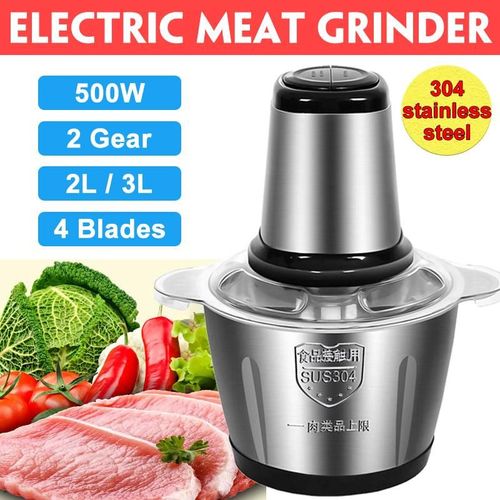 Hachoir à viande électrique en acier inoxydable 304, 2 vitesses, 4 lames, capacité de 3l/2l, robot ménager