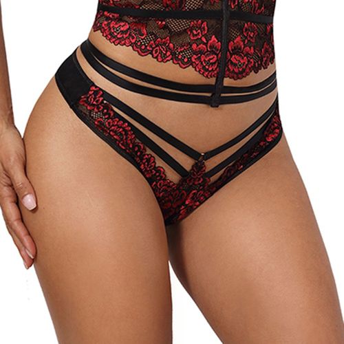 String Dentelle V-10038 Rouge - Axami