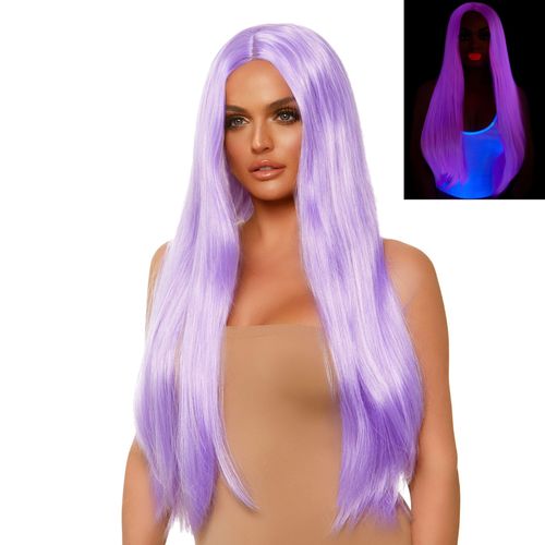 Perruque Cheveux Extra Longs Luminescente Violet - Leg Avenue