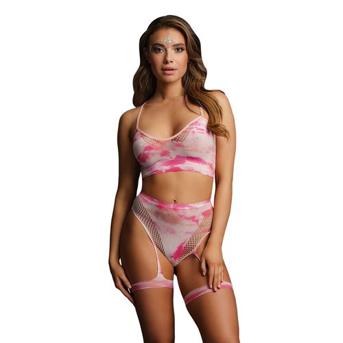 Ensemble De Lingerie & Autocollant Dazzling Rose - Le Désir