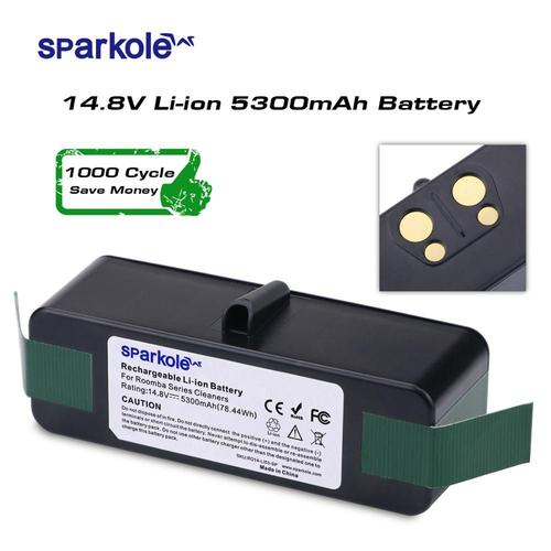 Sparkole 5.3 Ah 14.8V Li-ion Batterie pour iRobot Roomba 500 600 700 800 Série 555 560 580 620 630 650 760 770 780 790 870 880 R3