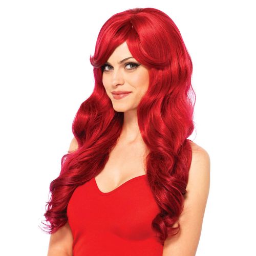 Perruque Cheveux Longs Ondulés Rouge - Leg Avenue