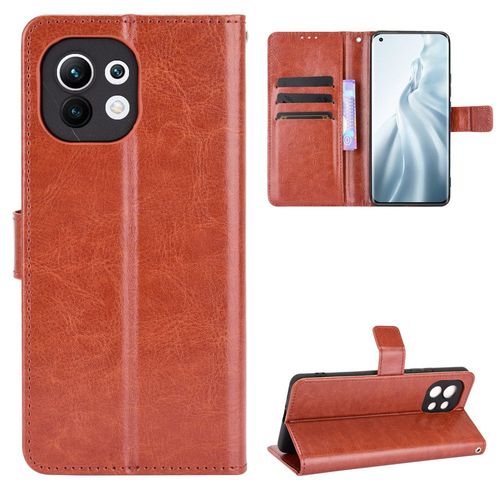 Coque Xiaomi Mi 11,Etui Pour Xiaomi Mi 11,Coque En Cuir Pour Xiaomi Mi 11,Convient A Etui La Xiaomi Mi 11,Marron