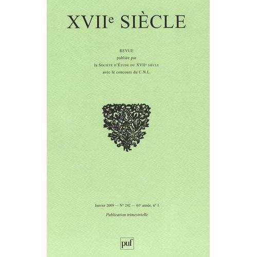 Xviie Siècle N° 242, Janvier-Mars