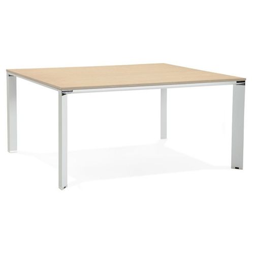 Paris Prix - Table De Bureau "Hovik" 160cm Naturel & Blanc