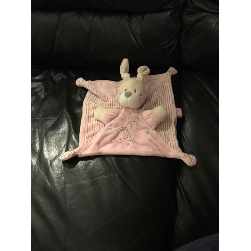 Doudou Lapin Plat Rose Lapin Etoiles Nicotoy Simba 